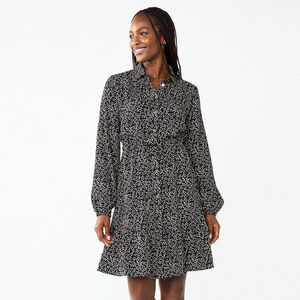 DRAPER JAMES RSVP Button-Front Knot-Waist Dress Size 1X